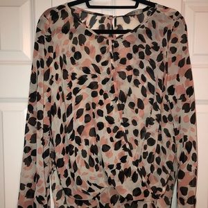 Beautiful black and blush long sleeve blouse!